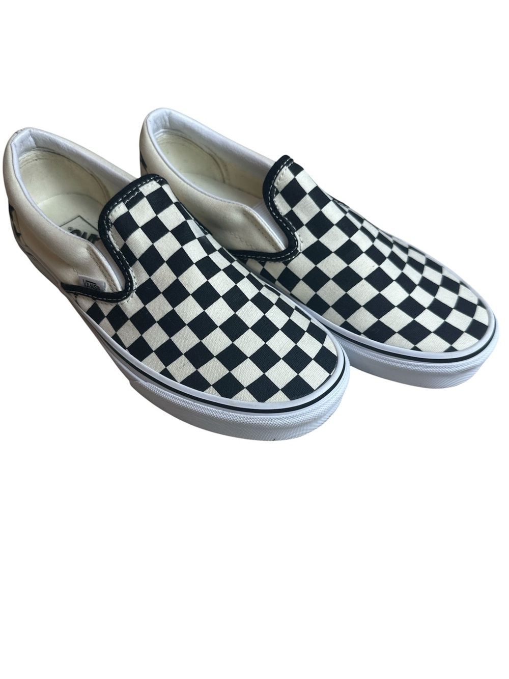 Vans Men’s Checkerboard Slip-On Sneakers - Black & White